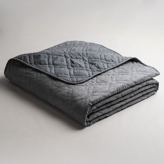 Покрывало 220x240 см замша цвет стальной