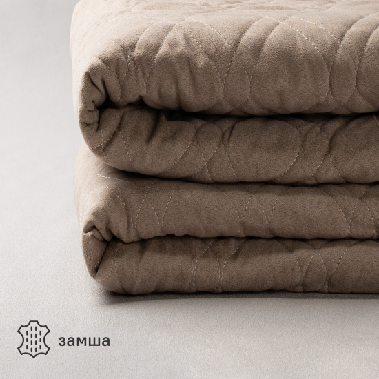 Покрывало 220x240 см замша цвет кофейный