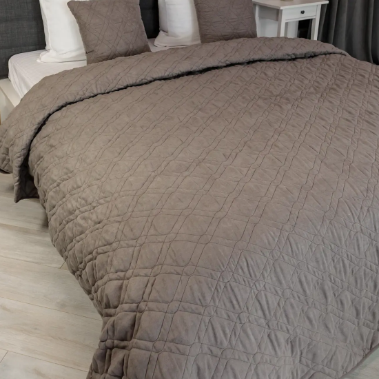 Покрывало 220x240 см замша цвет кофейный