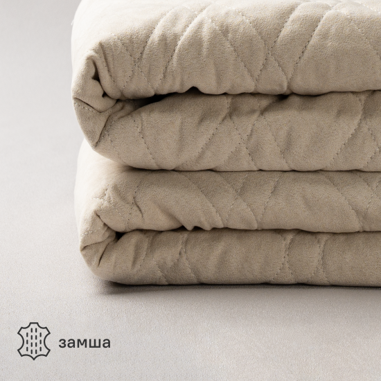 Покрывало 220x240 см замша цвет крем