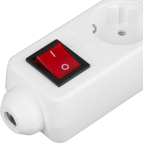 Колодка для удлинителя Защита Про 3 розетки с заземлением 3500 Вт цвет белый