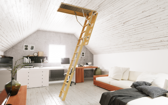 Лестница чердачная складная с секциями Classic 60x120x280 см