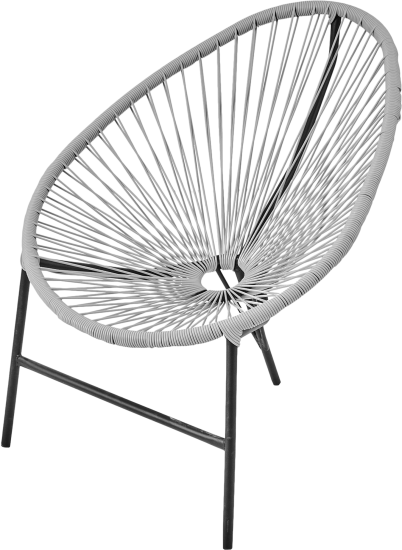 Садовый стул без подушки Acapulco 73x88x83 см сталь/искусственный ротанг светло-серый