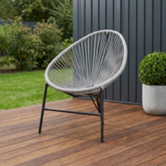 Садовый стул без подушки Acapulco 73x88x83 см сталь/искусственный ротанг светло-серый