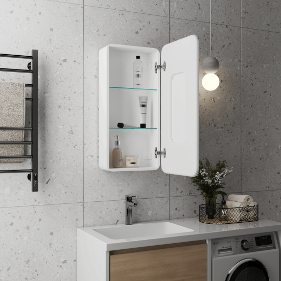 Шкаф зеркальный подвесной Elmer LED с подсветкой 40x80 см цвет белый