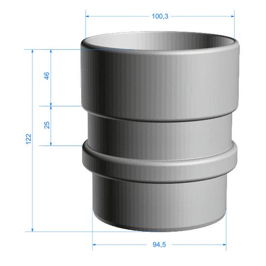 Муфта водосточной трубы Docke Lux пластиковая соединительная d100 мм шоколад RAL 8019