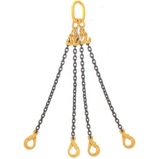 Цепной строп Сталь-91 4СЦ - 6,7/5000 звено ОВ увеличенное, укоротители, крюки самозак.