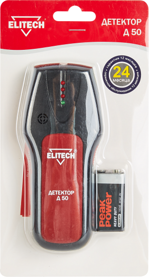 Детектор скрытой проводки и металла Elitech Д50
