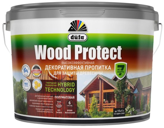Пропитка для дерева Dufa Wood Protect полуматовая палисандр 9 л