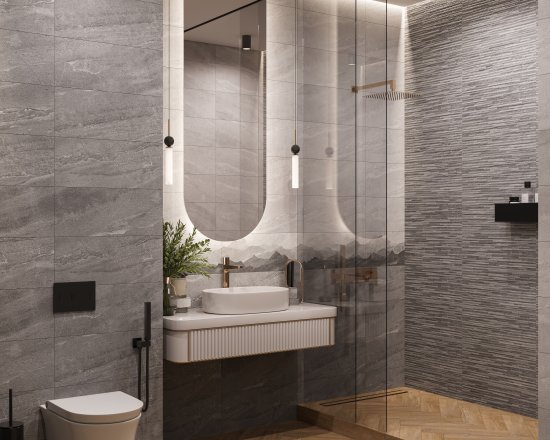 Плитка настенная Gracia Ceramica Fog 25x60 см 1.2 м² матовая с sugar эффектом цвет серый