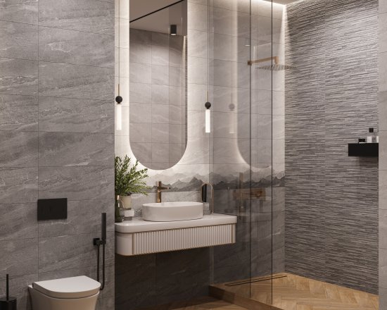 Плитка настенная Gracia Ceramica Фог 25x60 см 1.2 м² матовая с sugar эффектом цвет темно-серый