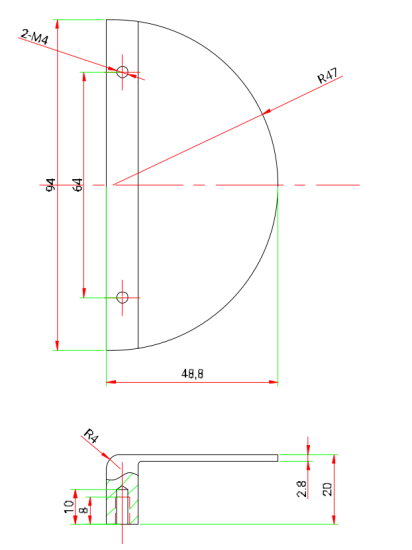 Мебельная ручка-профиль матовый черный 95 мм