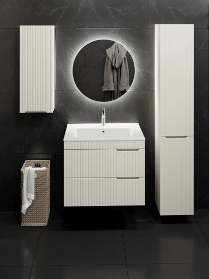 Пенал для ванной Фостер подвесной 170x30 см МДФ матовый цвет бежевый