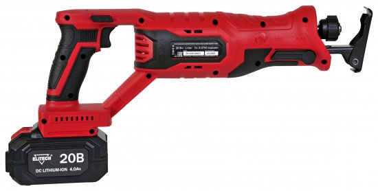Пила сабельная аккумуляторная Elitech ПСА20-28БЛ, 20 В Li-Ion 1x4 Ач