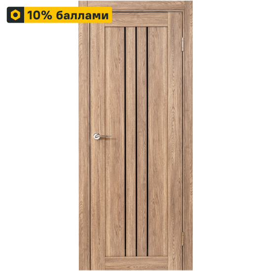 Дверь межкомнатная остекленная замком и петлями в комплекте Бергамо 80x200 см ПВХ цвет дуб европейский