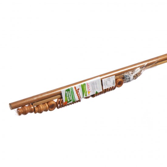 Карниз настенный деревянный двухрядный круглый 200 см d 28 мм светлый дуб