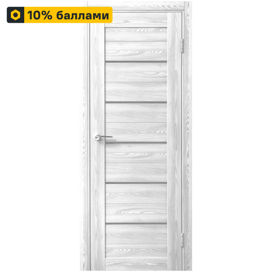 Дверь межкомнатная остекленная замком и петлями в комплекте Новара Горизонталь 90x200 см ПВХ цвет ривьера айс