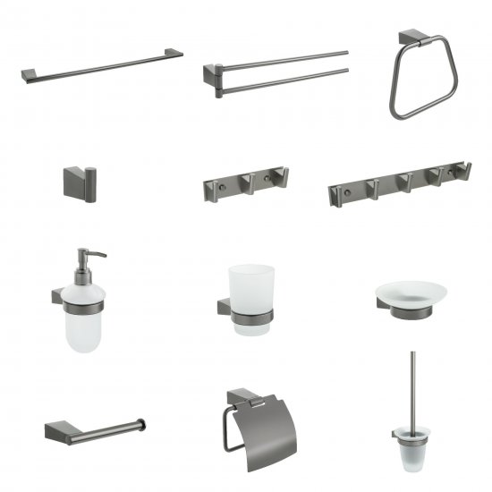 Дозатор для жидкого мыла Fixsen Trend Graphite FX-98012, подвесной, цвет графит