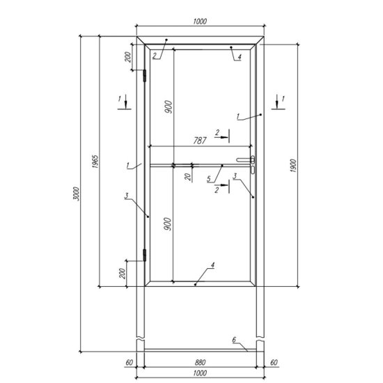 Калитка распашная с панелью 3D и столбами 1х2 м зеленая RAL 6005