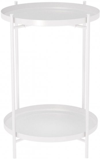 Столик кофейный Sheffilton Walle с двумя подносами круглый 38x38x52 см белый