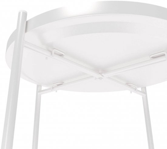 Столик кофейный Sheffilton Walle с двумя подносами круглый 38x38x52 см белый