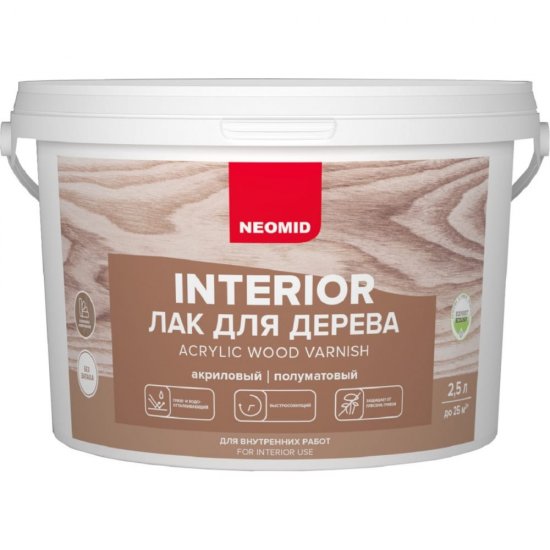 Акриловый лак для древесины NEOMID interior