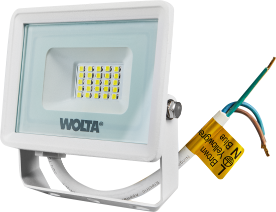 Прожектор светодиодный уличный SMD Wolta WFL-20W/08W 20 Вт 5700 К нейтральный белый свет