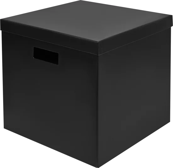 Коробка для хранения 30x31x31 см картон цвет черный 2 шт