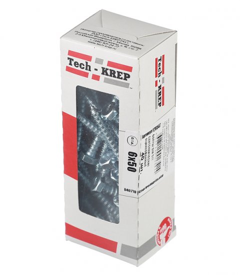 Болт сантехнический 6х50 мм DIN 571 оцинкованный (40 шт.)