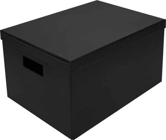 Коробка для хранения 35x20x27 см картон цвет черный 2 шт