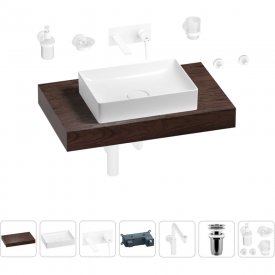Комплект мебели для ванной комнаты с раковиной Wellsee Genuine Tree