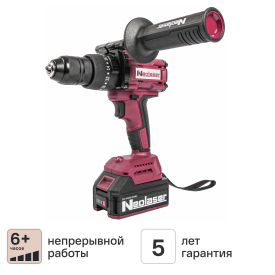 Дрель-шуруповерт аккумуляторная бесщеточная ударная Neolaser NCDB-120, 20 В Li-ion 2x4 Ач