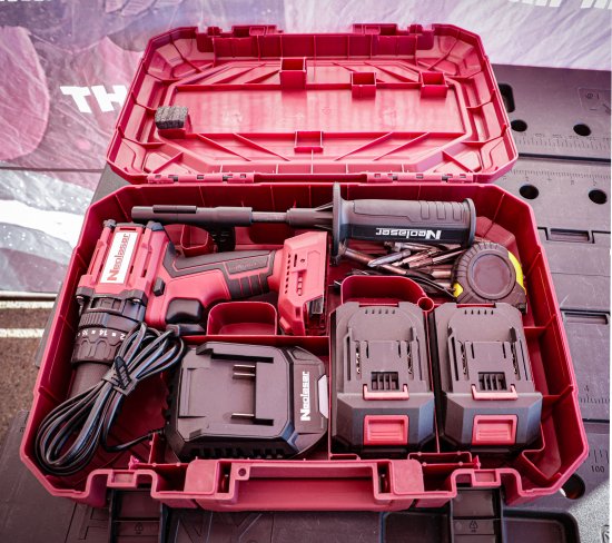 Дрель-шуруповерт аккумуляторная бесщеточная ударная Neolaser NCDB-120, 20 В Li-ion 2x4 Ач