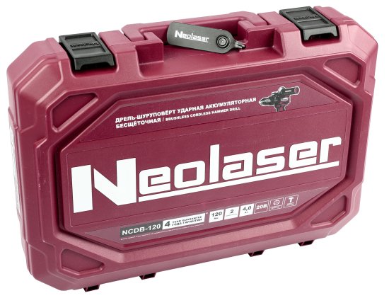 Дрель-шуруповерт аккумуляторная бесщеточная ударная Neolaser NCDB-120, 20 В Li-ion 2x4 Ач