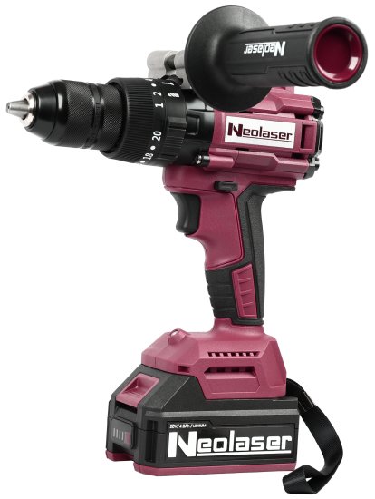 Дрель-шуруповерт аккумуляторная бесщеточная ударная Neolaser NCDB-120, 20 В Li-ion 2x4 Ач