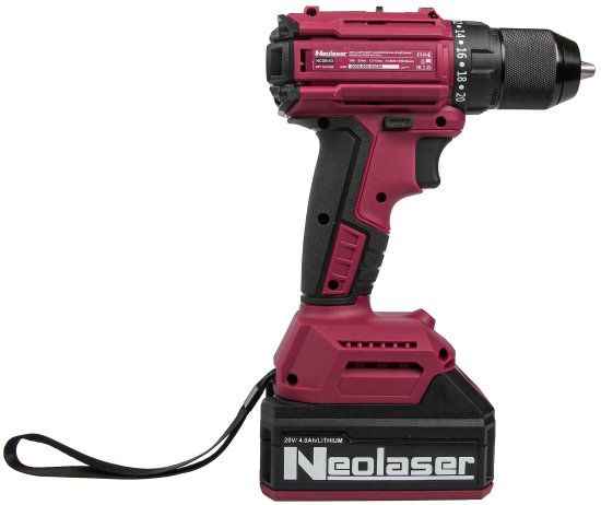 Дрель-шуруповерт аккумуляторная бесщеточная Neolaser NCDB-63, 20 В Li-ion 2x4 Ач
