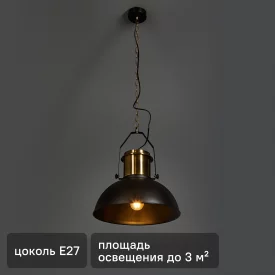 Светильник подвесной Inspire Ted, 1 лампа, 3 м², цвет черный