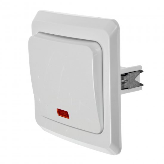 Выключатель встраиваемый Systeme Electric Этюд 1 клавиша с подсветкой цвет белый