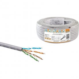 Кабель витая пара TDM народный U/UTP Cat 5e 4х2х24AWG CCA (25м) PVC, серый