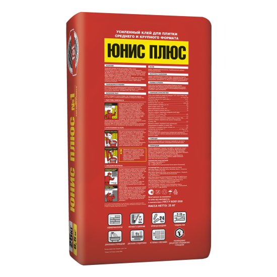 Клей для плитки Unis Плюс C1TE 25 кг