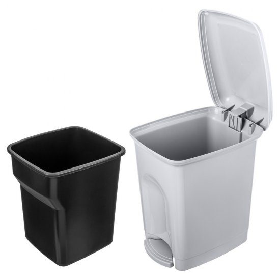 Бак для мусора с педалью Каплен 7 л цвет светло-серый