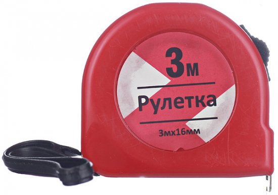 Рулетка с фиксатором 3 м x 16 мм
