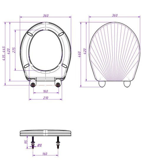 Сиденье для унитаза Orio ракушка цвет белый