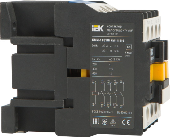 Контактор IEK КМИ-11810, 18 А, 230 В