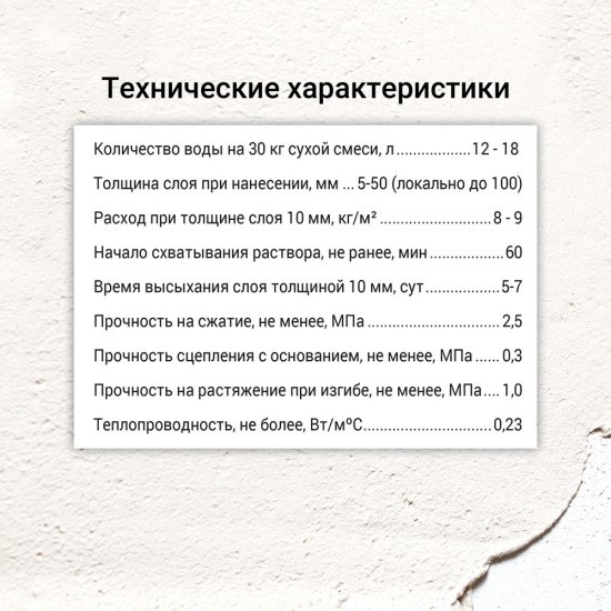 Штукатурка гипсовая Unis Теплон белый 30 кг