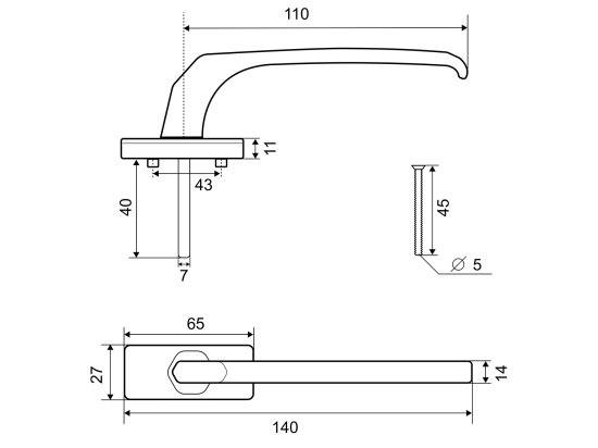 Ручка с винтами, металл, цвет белый