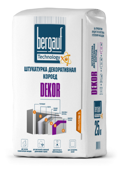Штукатурка декоративная Bergauf Dekor короед 2.5-3.0 мм 25 кг