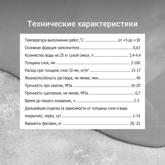 Наливной пол Unis Горизонт Универсальный 20 кг