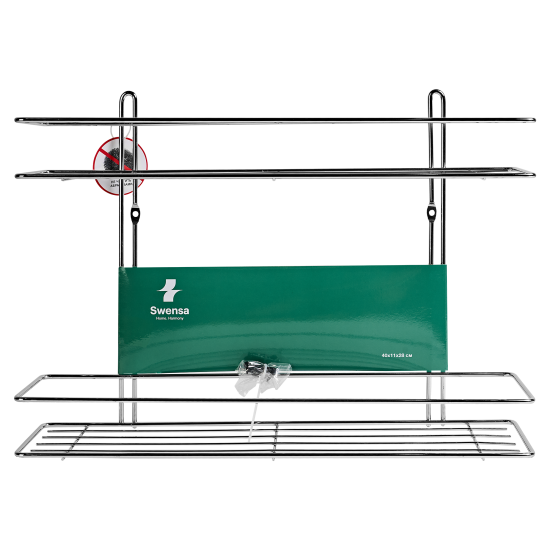 Полка для ванной комнаты Swensa SWR-022 двухъярусная прямая металл