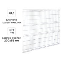 3D панель для забора Grand Line Light 2.5x2.03 м оцинкованный